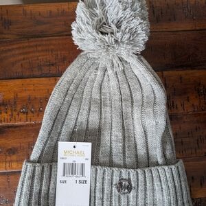 Michael Kors Gray Pom-Pom Beanie